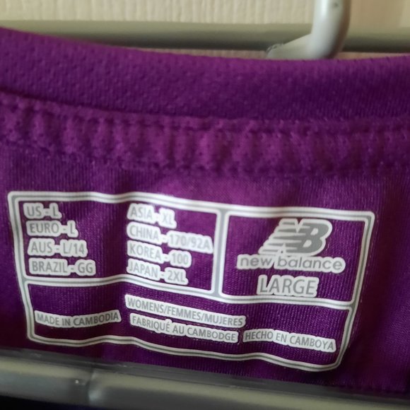 New Balance Size Large Purple Lightning Dry Athletic Tshirt - Picture 4 of 9
